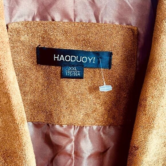 HAODUOYI Faux Seude Jacket, Size XXL, New Without Tag - Picture 9 of 16